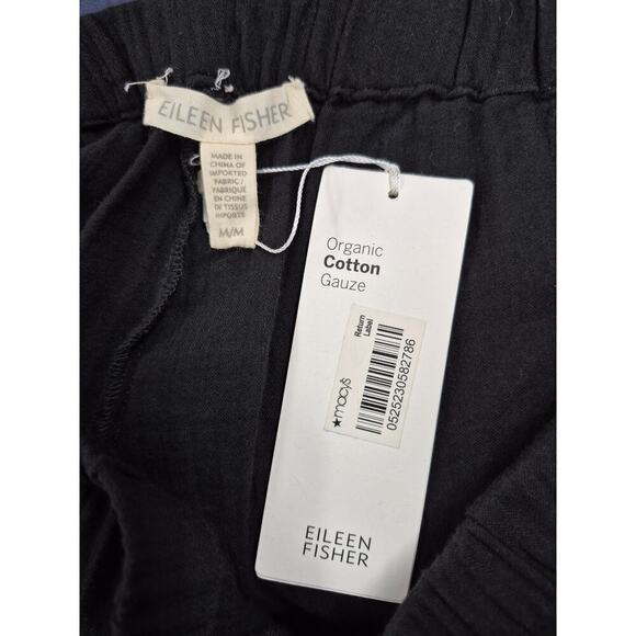 Eileen Fisher 100% Organic Cotton Tapered Ankle Black Pant Sz M NWT $178 - Picture 4 of 6